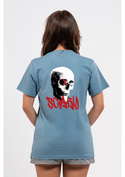 Regular Sırtta Scary Baskılı Tshirt