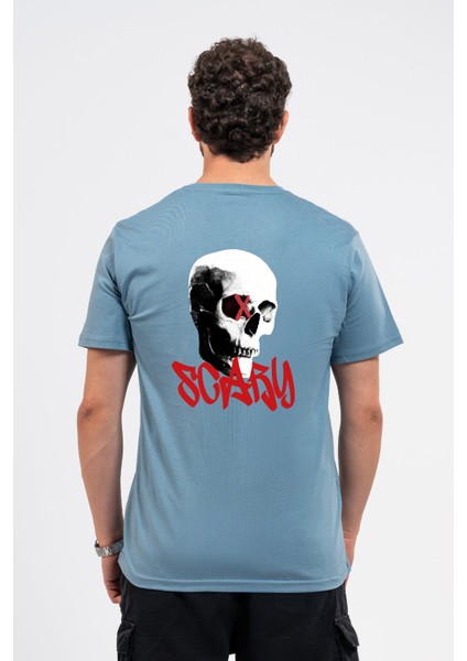 Regular Sırtta Scary Baskılı Tshirt