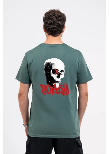 Regular Sırtta Scary Baskılı Tshirt