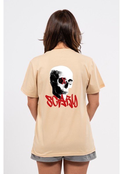 Regular Sırtta Scary Baskılı Tshirt