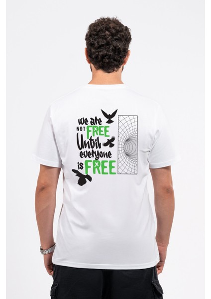 Regular Sırtta Not Free Baskılı Tshirt