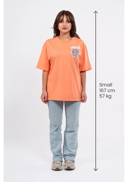 Oversize Göğüste Shocked Baskılı Tshirt modelleri
