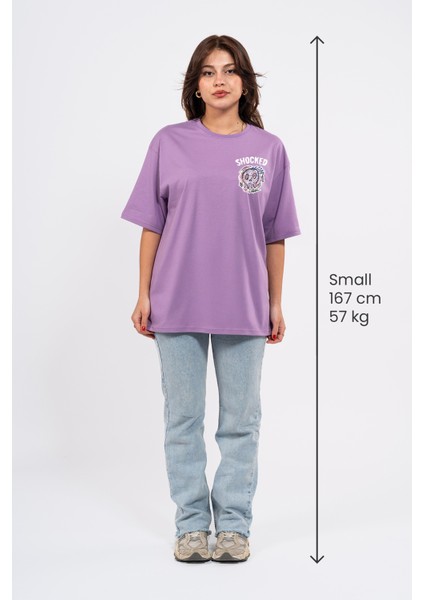Oversize Göğüste Shocked Baskılı Tshirt modelleri