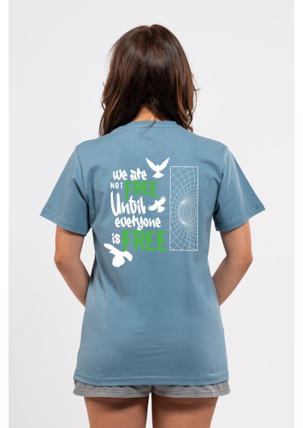 Regular Sırtta Not Free Baskılı Tshirt