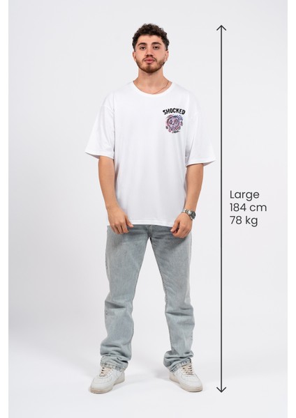 Oversize Göğüste Shocked Baskılı Tshirt fırsatları