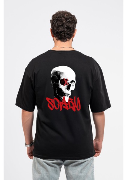 Oversize Sırtta Scary Baskılı Tshirt fiyatları