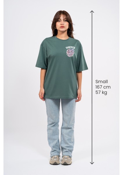 Oversize Göğüste Shocked Baskılı Tshirt modelleri