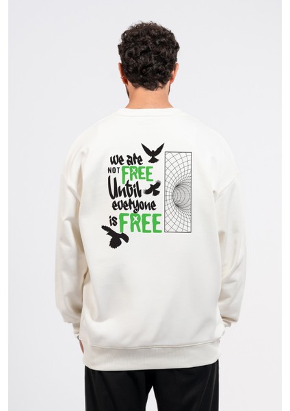 Oversize Sırtta Not Free Baskılı Sweatshirt fiyatları