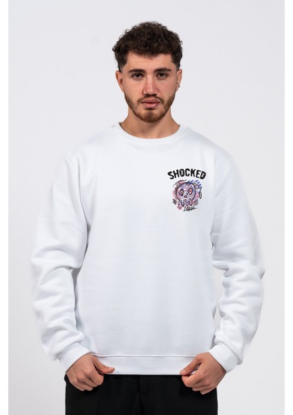 Regular Göğüste Shocked Baskılı Sweatshirt fiyatları
