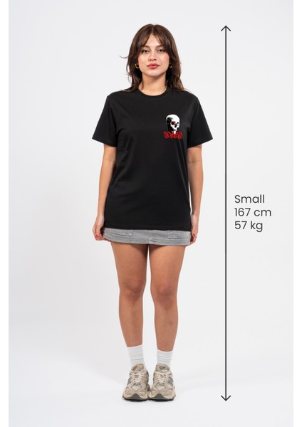 Regular Göğüste Scary Baskılı Tshirt modelleri