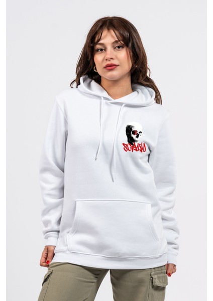 Regular Göğüste Baskılı Scary Hoodie