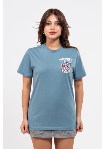 Regular Göğüste Shocked Baskılı Tshirt