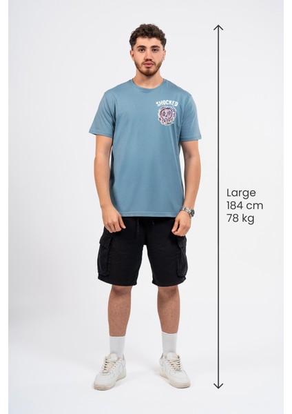 Regular Göğüste Shocked Baskılı Tshirt