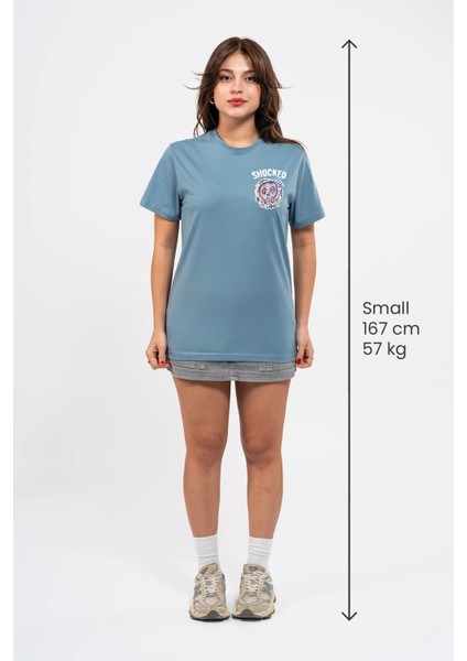 Regular Göğüste Shocked Baskılı Tshirt
