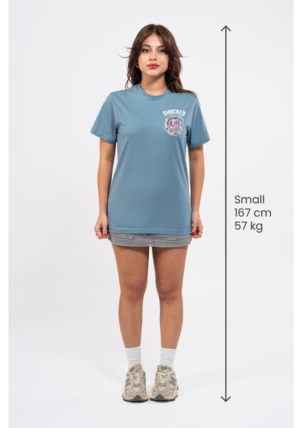 Regular Göğüste Shocked Baskılı Tshirt