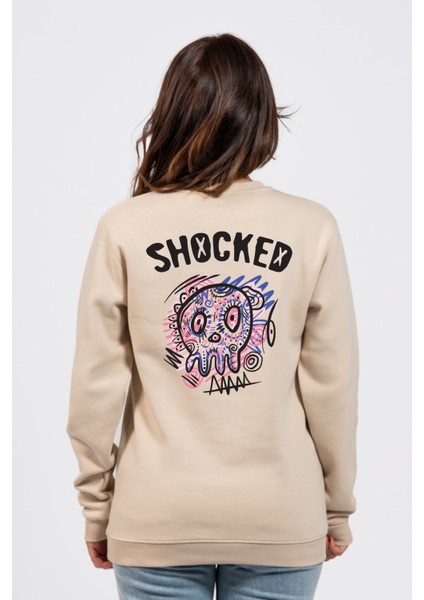 Regular Sırtta Shocked Baskılı Sweatshirt