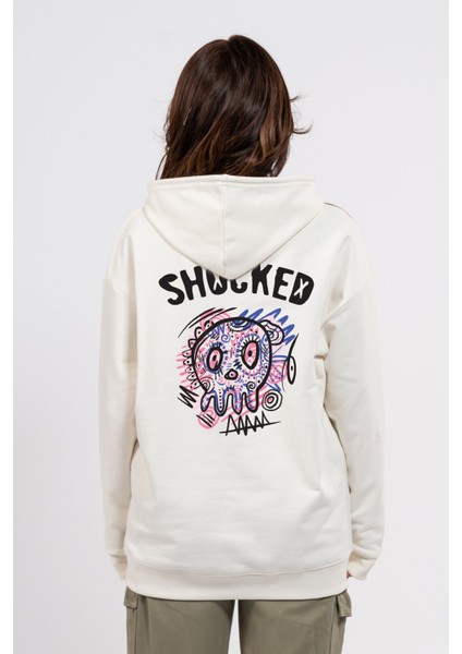 Oversize Sırtta Shocked Baskılı Hoodie