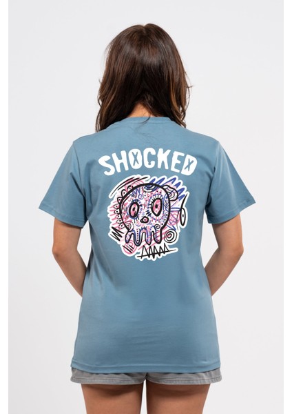 Regular Sırtta Shocked Baskılı Tshirt