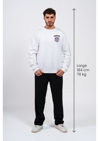 Regular Göğüste Shocked Baskılı Sweatshirt fırsatları
