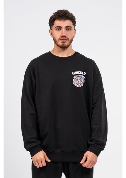 Oversize Göğüste Shocked Baskılı Sweatshirt fiyatları