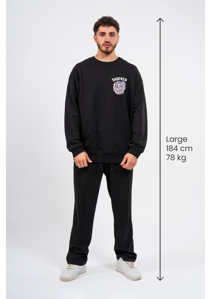 Oversize Göğüste Shocked Baskılı Sweatshirt fırsatları
