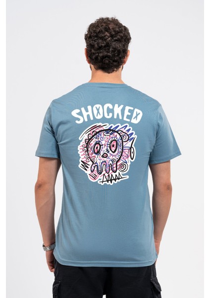 Regular Sırtta Shocked Baskılı Tshirt