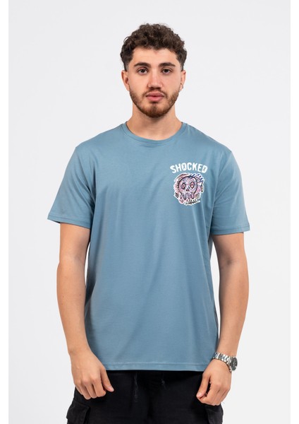 Regular Göğüste Shocked Baskılı Tshirt