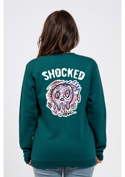 Regular Sırtta Shocked Baskılı Sweatshirt