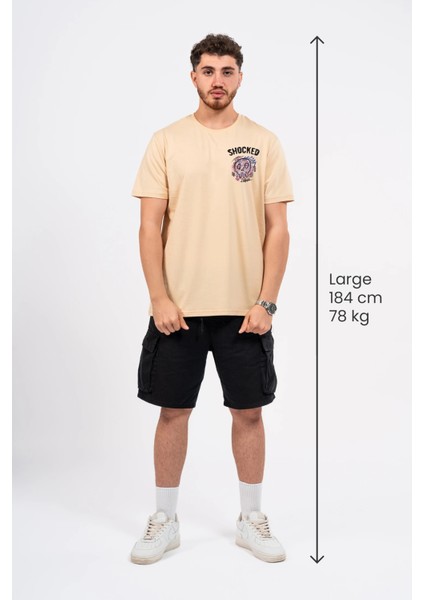 Regular Göğüste Shocked Baskılı Tshirt