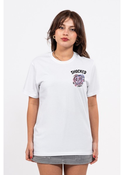 Regular Göğüste Shocked Baskılı Tshirt