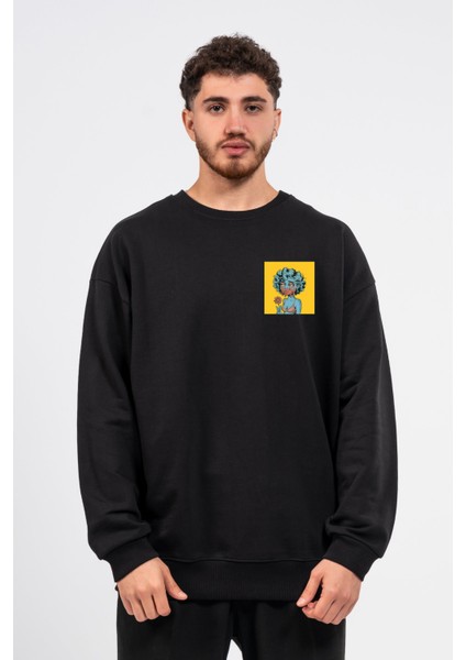 Oversize Göğüste Cry Woman Baskılı Sweatshirt fiyatları