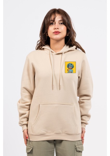 Regular Göğüste Cry Woman Baskılı Hoodie