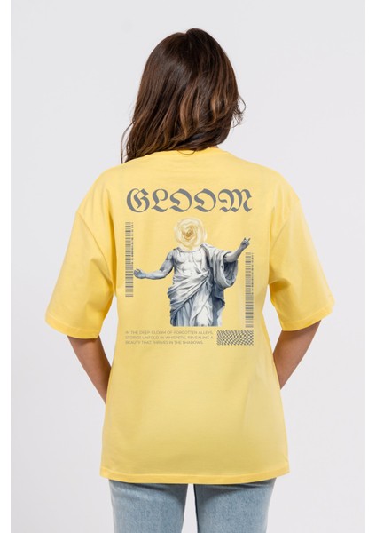 Oversize Sırtta Bloom Baskılı Tshirt