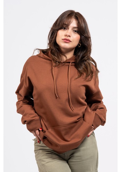 Oversize Sırtta Echo Baskılı Hoodie