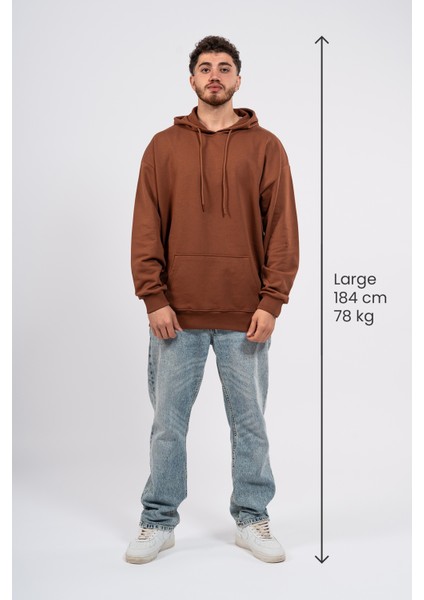 Oversize Sırtta Echo Baskılı Hoodie