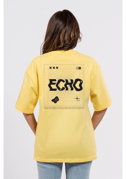 Oversize Sırtta Echo Baskılı Tshirt fiyatları