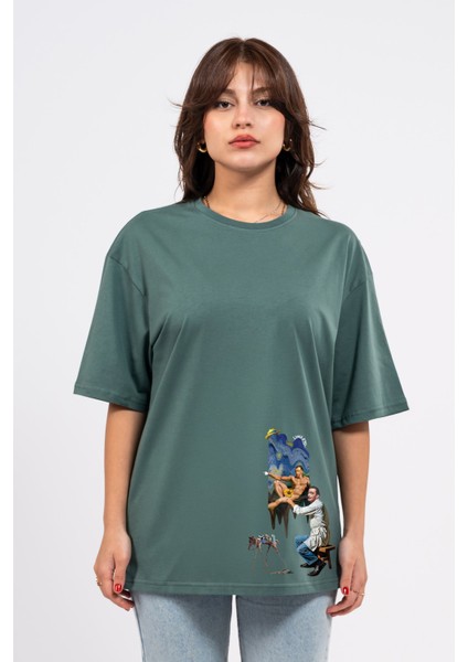Oversize Dali Baskılı Tshirt