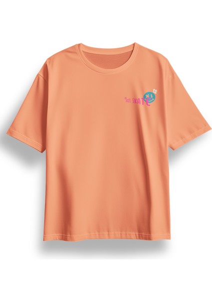 Oversize Just Skate Baskılı Tshirt fiyatları