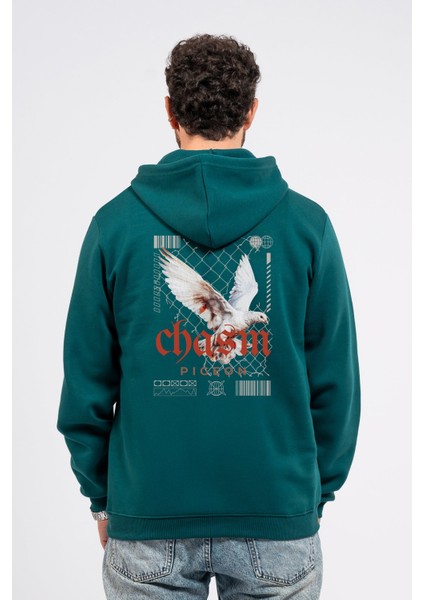 Regular Sırtta Chasm Baskılı Hoodie