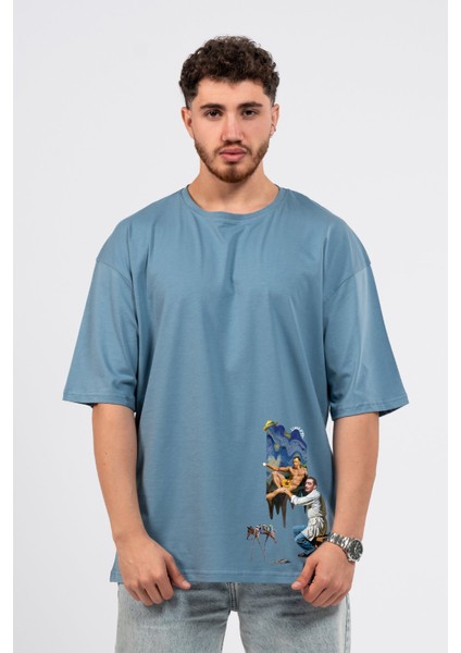 Oversize Dali Baskılı Tshirt
