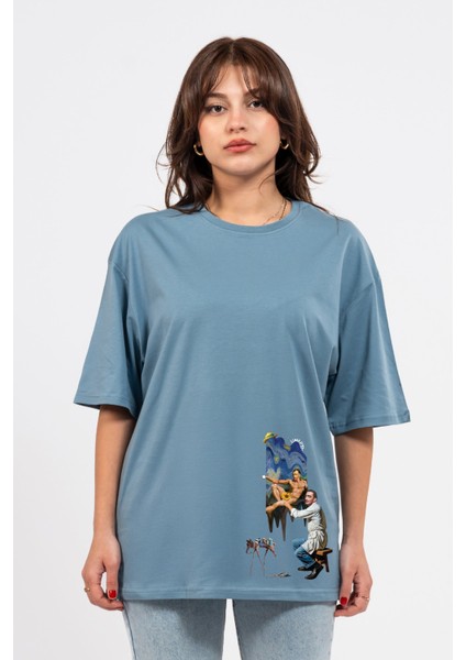 Oversize Dali Baskılı Tshirt