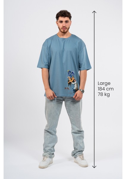 Oversize Dali Baskılı Tshirt