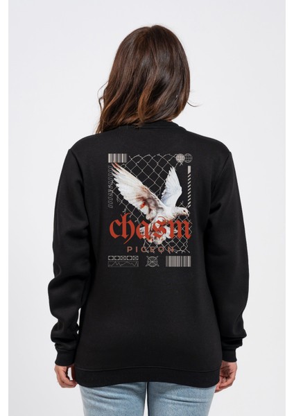 Regular Sırtta Chasm Baskılı Sweatshirt