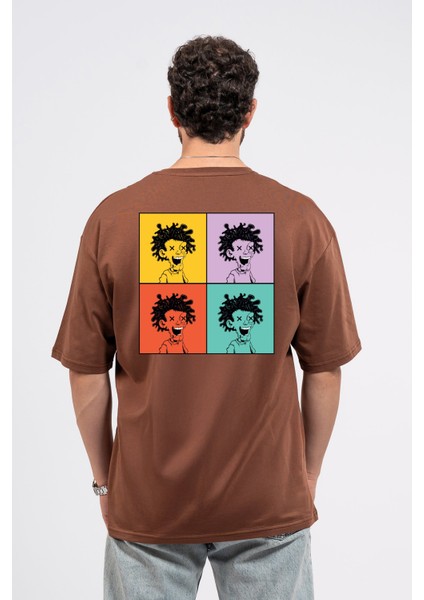 Oversize Curly Man Baskılı Tshirt modelleri