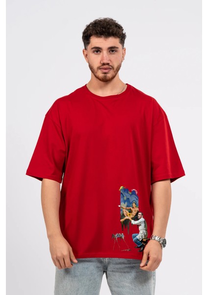 Oversize Dali Baskılı Tshirt