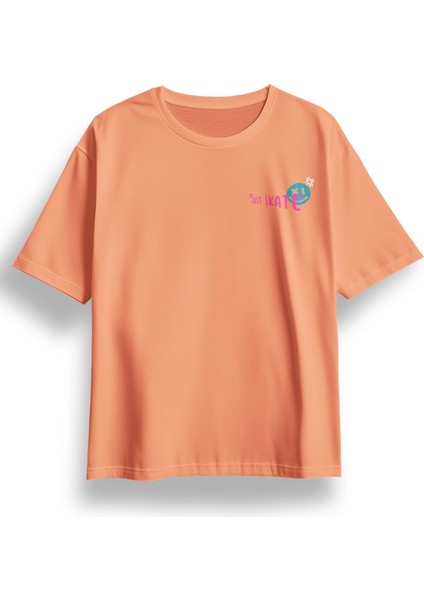 Oversize Just Skate Baskılı Tshirt fiyatları