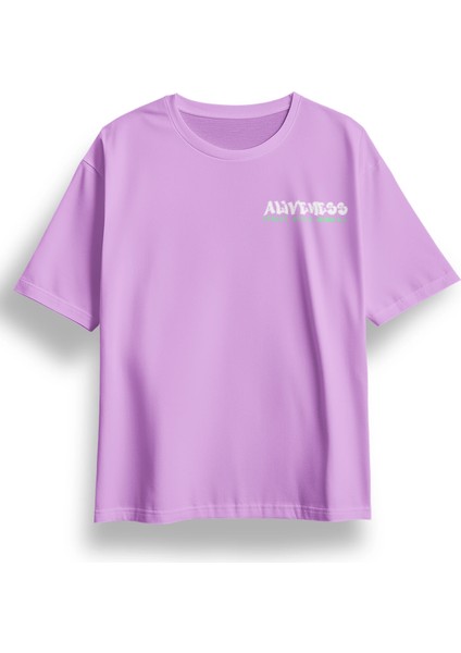 Oversize Aliveness Baskılı Tshirt fiyatları