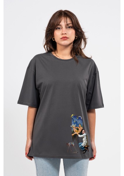 Oversize Dali Baskılı Tshirt