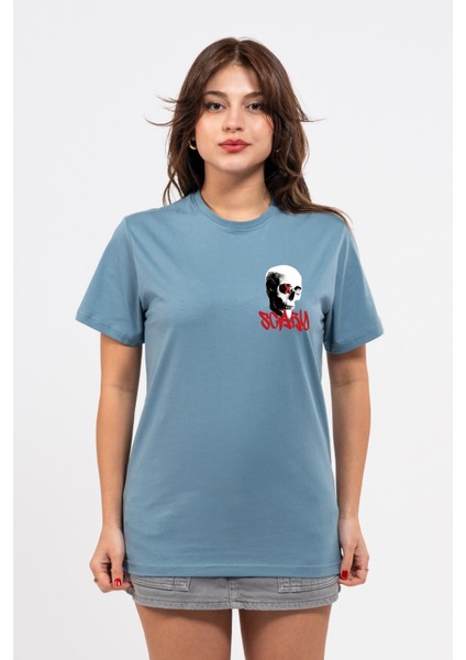 Regular Göğüste Scary Baskılı Tshirt