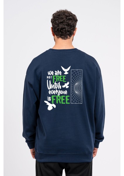 Oversize Sırtta Not Free Baskılı Sweatshirt fiyatları